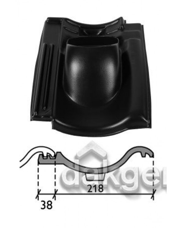 Dakdoorvoerpan 131 Verbeterde Holle Variabel 25-45° 1-pans VHV zwart