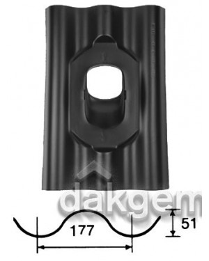 Dakdoorvoerpan 166 Eternit 177 x 51mm 25-45° Golfplaat GPN zwart